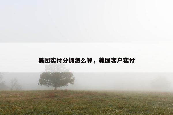 美团实付分佣怎么算，美团客户实付