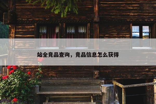 站全竞品查询，竞品信息怎么获得
