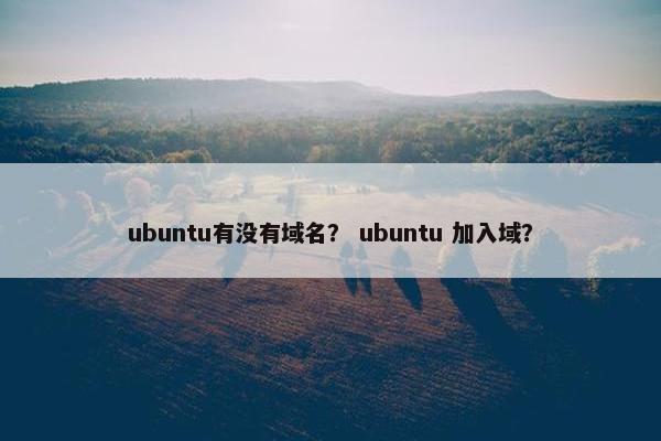 ubuntu有没有域名？ ubuntu 加入域？