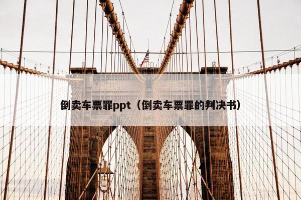 倒卖车票罪ppt（倒卖车票罪的判决书）