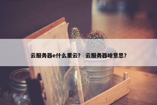 云服务器e什么里云？ 云服务器啥意思？