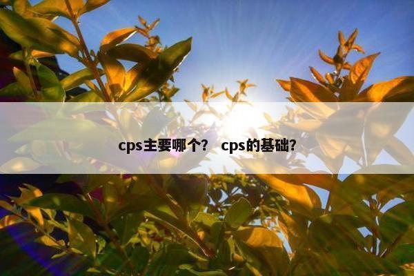 cps主要哪个？ cps的基础？