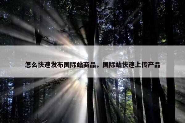 怎么快速发布国际站商品，国际站快速上传产品