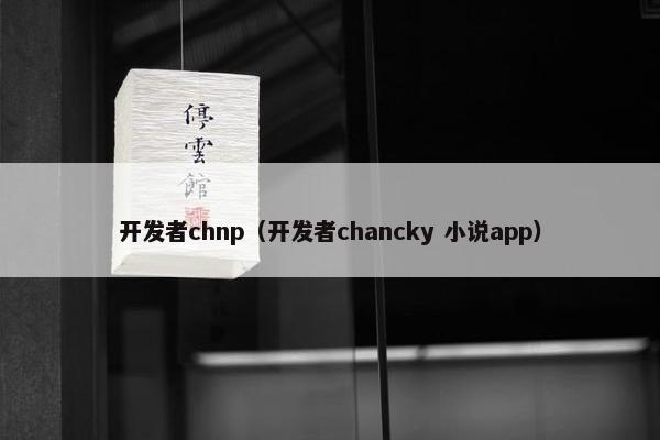 开发者chnp（开发者chancky 小说app）
