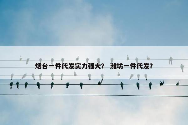 烟台一件代发实力强大？ 潍坊一件代发？