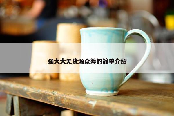 强大大无货源众筹的简单介绍
