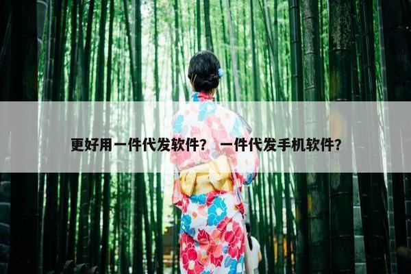更好用一件代发软件？ 一件代发手机软件？