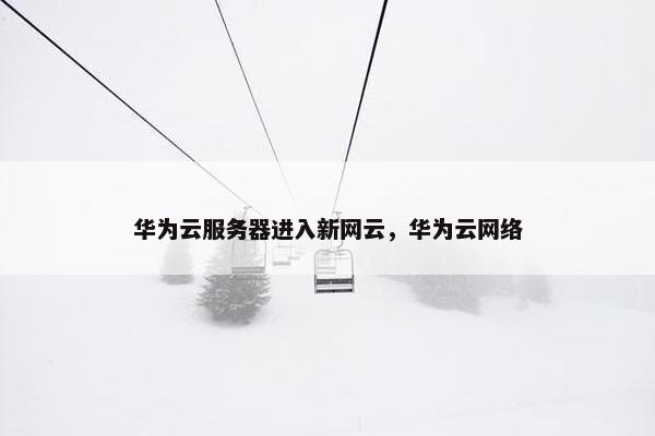 华为云服务器进入新网云，华为云网络