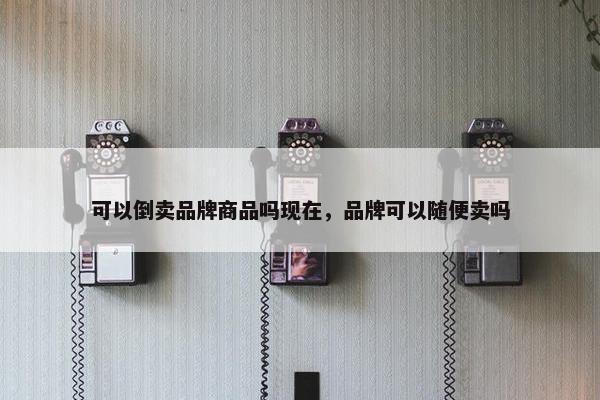 可以倒卖品牌商品吗现在，品牌可以随便卖吗