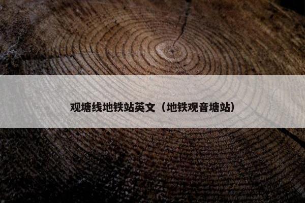 观塘线地铁站英文（地铁观音塘站）