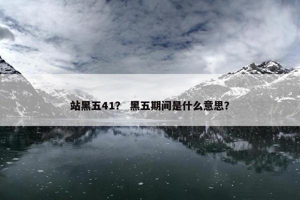 站黑五41？ 黑五期间是什么意思？