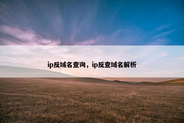 ip反域名查询，ip反查域名解析