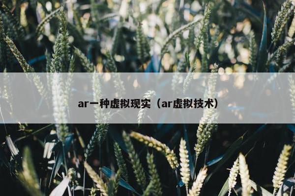 ar一种虚拟现实（ar虚拟技术）