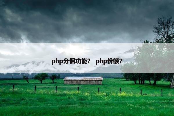 php分佣功能？ php份额？