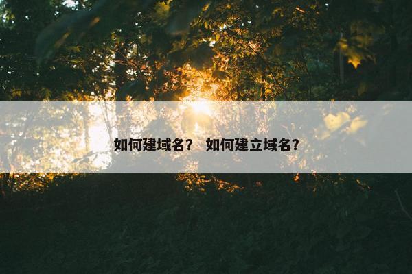 如何建域名？ 如何建立域名？