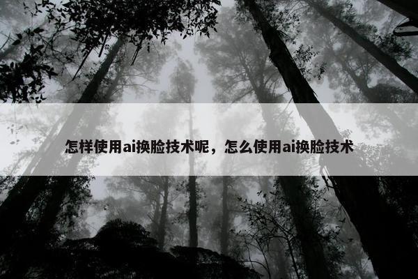 怎样使用ai换脸技术呢，怎么使用ai换脸技术