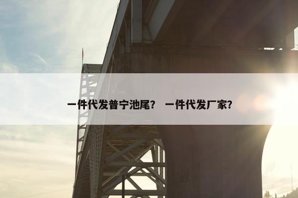 一件代发普宁池尾？ 一件代发厂家？