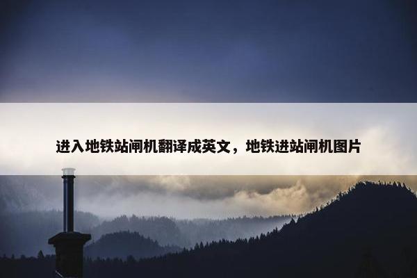 进入地铁站闸机翻译成英文，地铁进站闸机图片