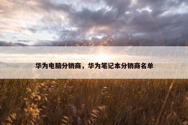 华为电脑分销商，华为笔记本分销商名单