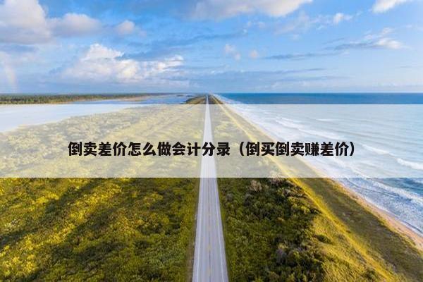 倒卖差价怎么做会计分录（倒买倒卖赚差价）