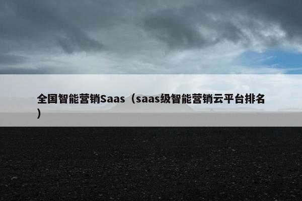 全国智能营销Saas（saas级智能营销云平台排名）