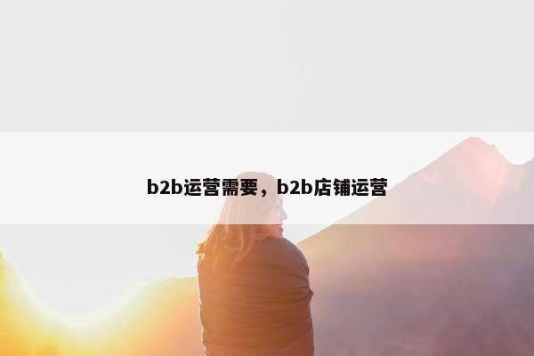 b2b运营需要，b2b店铺运营