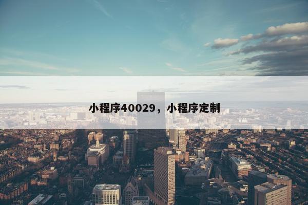 小程序40029，小程序定制