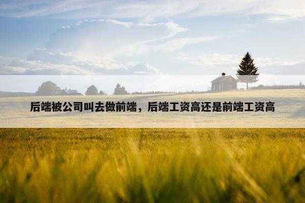 后端被公司叫去做前端，后端工资高还是前端工资高