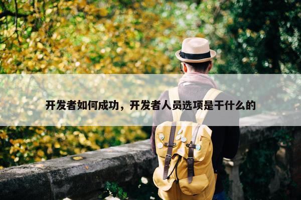 开发者如何成功，开发者人员选项是干什么的