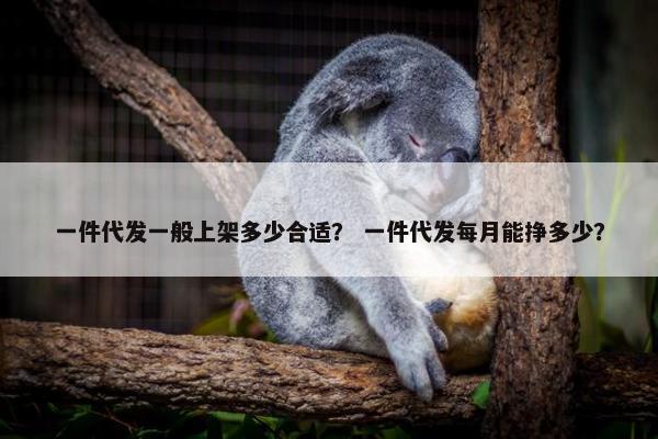 一件代发一般上架多少合适？ 一件代发每月能挣多少？