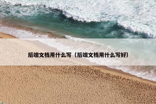 后端文档用什么写（后端文档用什么写好）