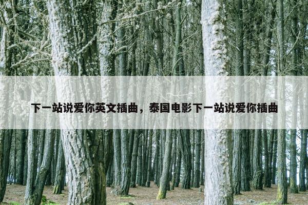 下一站说爱你英文插曲，泰国电影下一站说爱你插曲