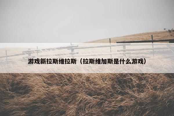 游戏新拉斯维拉斯（拉斯维加斯是什么游戏）