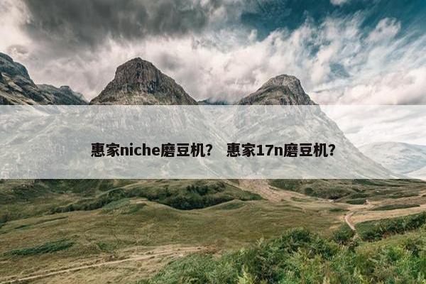 惠家niche磨豆机？ 惠家17n磨豆机？