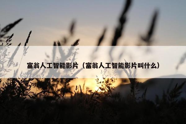 富翁人工智能影片（富翁人工智能影片叫什么）