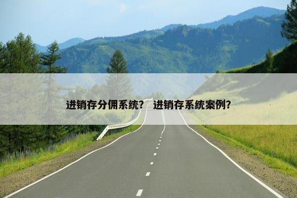进销存分佣系统？ 进销存系统案例？