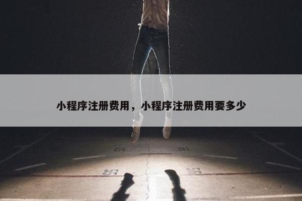 小程序注册费用，小程序注册费用要多少