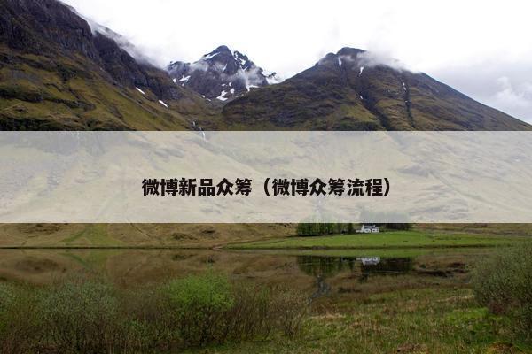 微博新品众筹（微博众筹流程）