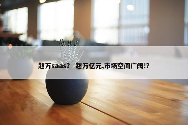 超万saas？ 超万亿元,市场空间广阔!？