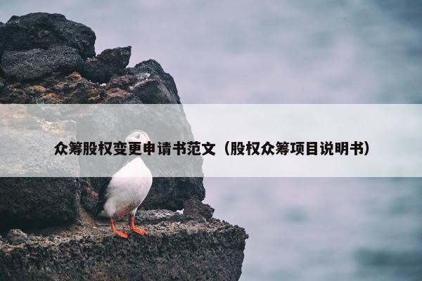 众筹股权变更申请书范文（股权众筹项目说明书）