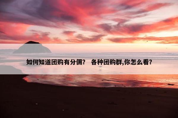 如何知道团购有分佣？ 各种团购群,你怎么看？