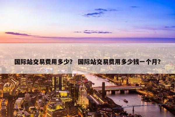 国际站交易费用多少？ 国际站交易费用多少钱一个月？