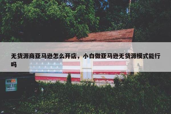无货源商亚马逊怎么开店，小白做亚马逊无货源模式能行吗
