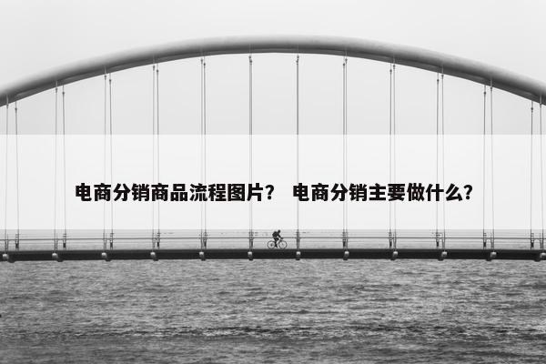 电商分销商品流程图片？ 电商分销主要做什么？