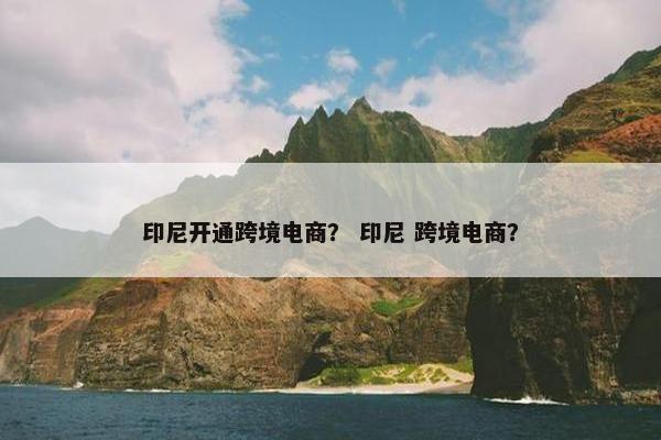 印尼开通跨境电商？ 印尼 跨境电商？