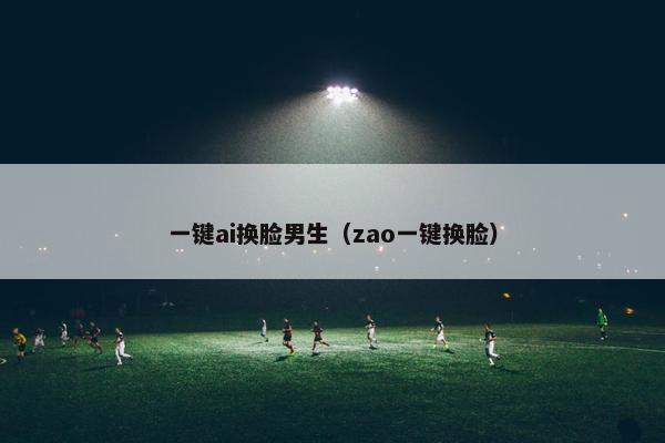 一键ai换脸男生（zao一键换脸）
