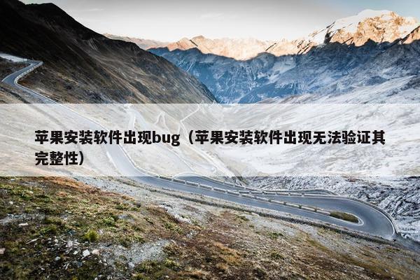 苹果安装软件出现bug（苹果安装软件出现无法验证其完整性）