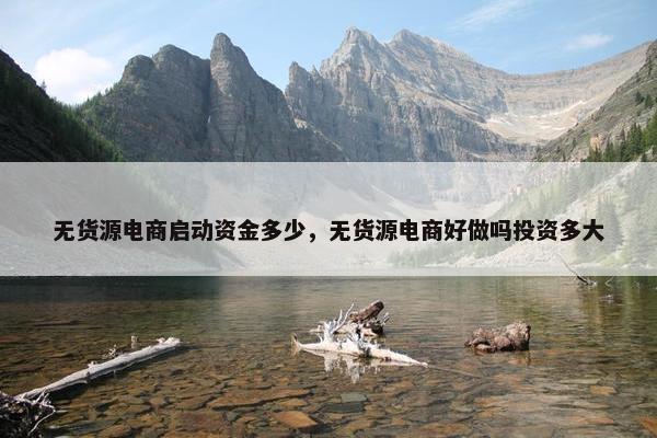 无货源电商启动资金多少，无货源电商好做吗投资多大