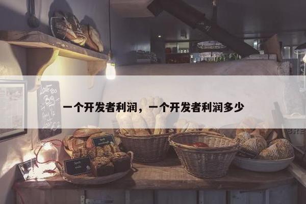 一个开发者利润，一个开发者利润多少