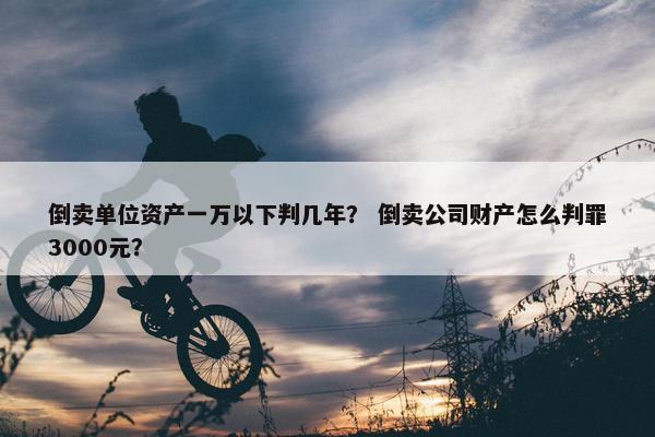 倒卖单位资产一万以下判几年？ 倒卖公司财产怎么判罪3000元？